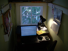 Work space with table and chair