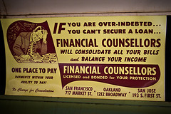 Poster of debt consolidation in 1948
