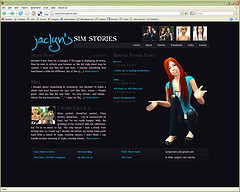 A typical blog site, with black background