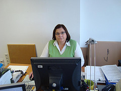 Lady working in the office